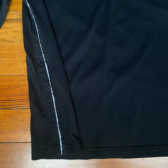 Men’s Gap slim fit long sleeve polo black with blue collar quarter button Large - Picture 6 of 13